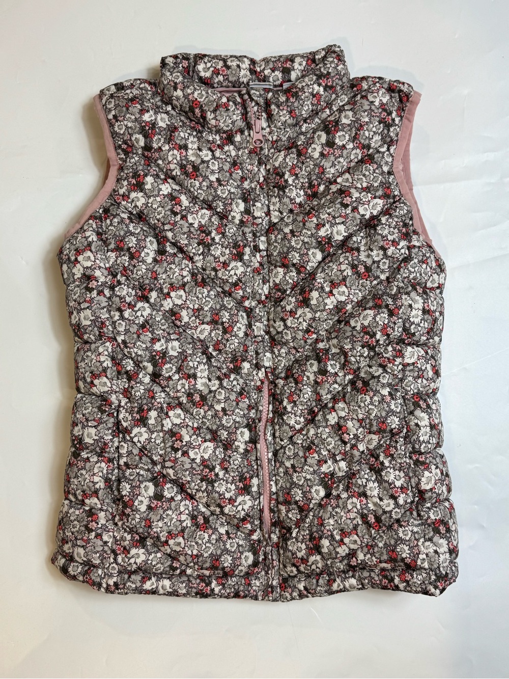GAP Kids Floral-Lined Pink Quilted Vest